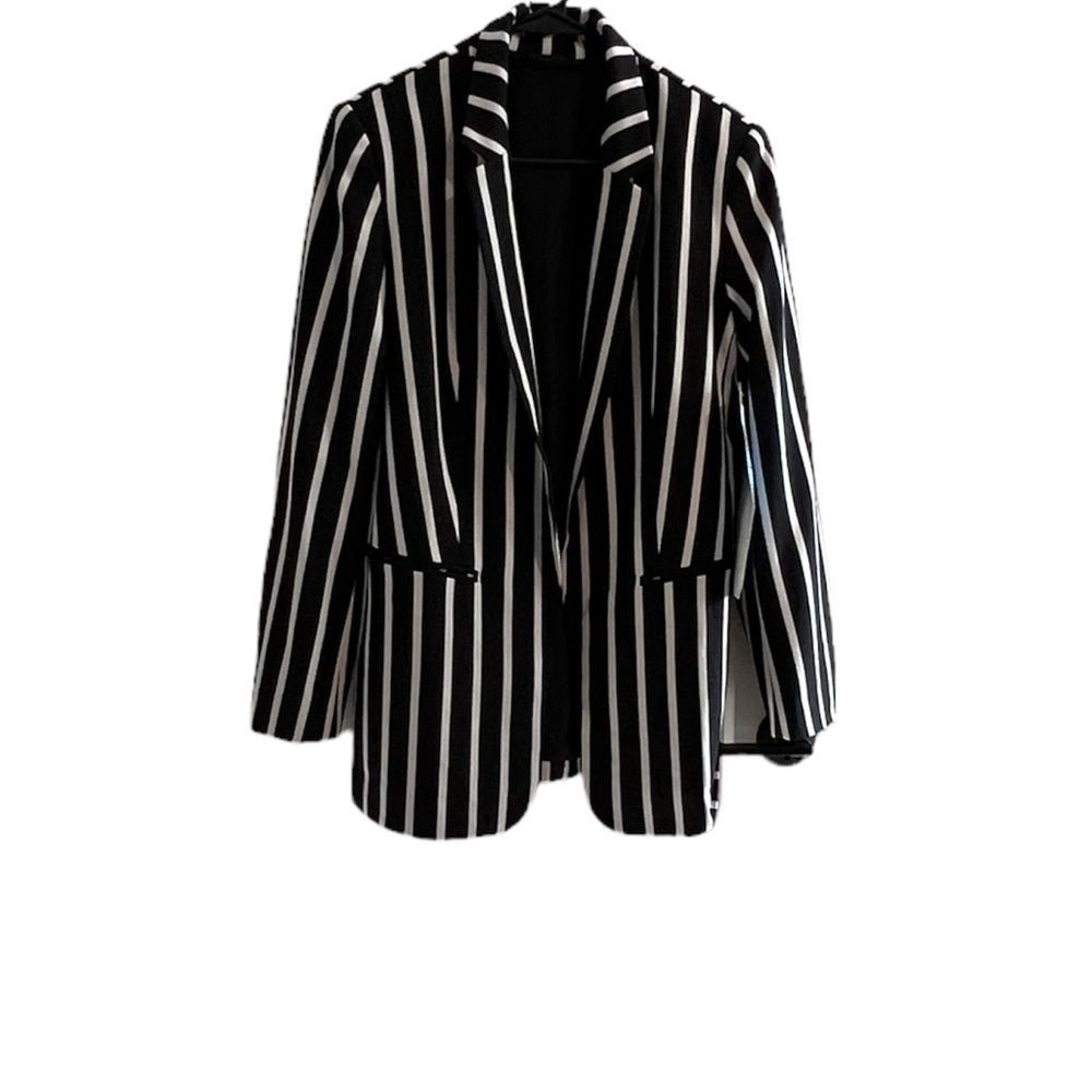 Striped Traditional Open Blazer